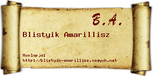 Blistyik Amarillisz névjegykártya